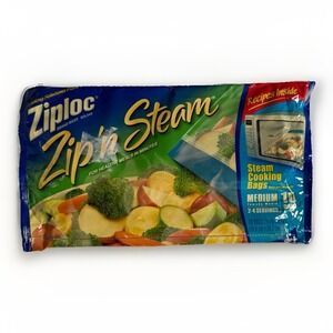 NEW Ziploc Zip'n Steam Bags Sealed 10 Count Medium 2009 NOS